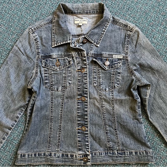 Vintage Max Studio Stretchy Denim Jacket, Medium - Picture 7 of 16